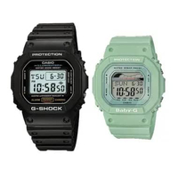 JAM COUPLE CASIO DIGITAL ORIGINAL BLACK & GREEN CASIO G-SHOCK BABY-G DW-5600E-1 BLX-560-3D GSHOCK DW