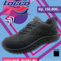 Sepatu Sekolah Anak Laki-Laki Perempuan Loggo Shelbi Tali Full Hitam Fashion