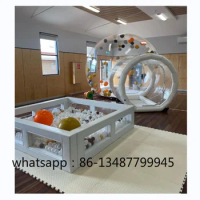 New designed transparent ball pit kids soft play equipment with adults air bubble tent indoor soft play ball pit