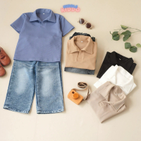 Setelan Anak Laki-Laki Usia 1-7 Tahun Baggy Jeans Polo Knit Polos