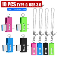 10Pcs Type C OTG Multi-coloured USB Flash Drive Pendrive 256GB 128GB 64GB 32GB 16GB Pen Drive 3.0 USB Stick Disk on Memory