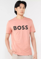 BOSS 橡膠印花LOGO棉質平紋針織T恤及- BOSS Orange