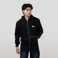 STUSSY BASIC STUSSY ZIP BLACK HOODIE S