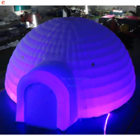 Free Shipping 5m Dia Colorful Lighting Inflatable Dome Tent Inflatable Igloo Lawn Marquee for Sale
