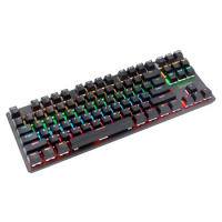 biojee B87 Wired 87-Key Mechanical Gaming Keyboard Rainbow Backlit Keyboard For Windows PC Laptop for Game and Office