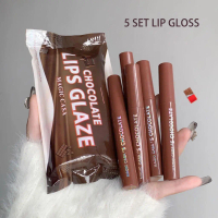 【Ready Stock】5PCS/6PCS Chocolate Set Lip Glaze Matte Long-Wearing Non-Fading Lipstick Lip Tint Set, 