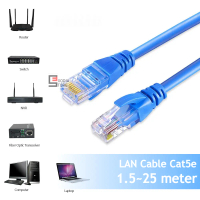 Kabel LAN 1.5m 3m 5m 10m 15m 20m 25m 30m 40m 50m RJ45 Ethernet Network Cable CAT5E UTP | NYK LAN Cab