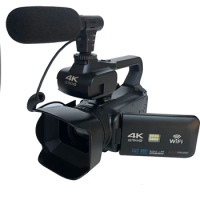 Wifi 4k Video Camera Digital For Vlogging Live Stream With LED Light IR Night Vision Camcorder
