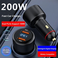 200W Car Charger 100W SFC Fast Charging + 65W Supervooc 2.0 Dual Ports Quick Charger for Huawei HONOR OPPO Realme OnePlus