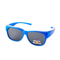 【Z-POLS】兒童專用高規TR90輕量彈性框體 包覆式大框設計強化Polarized寶麗來抗UV400偏光太陽眼鏡(寶藍款)