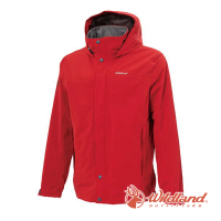 【Wildland 荒野】男 單件防水透氣外套-紅色 W3912-08(戶外/彈性/保暖/連帽外套)