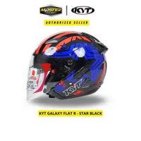 HELM KYT GALAXY FLAT R STAR BLACK DOUBLE VISOR HALF FACE M