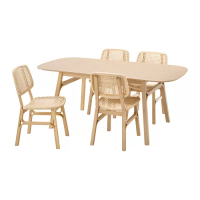 VOXLÖV/VOXLÖV 餐桌附4張餐椅, 竹/竹, 180x90 公分