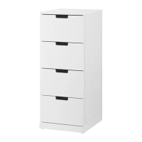 NORDLI 抽屜櫃/4抽, 白色, 40x99 公分