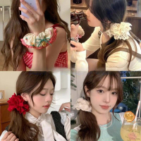 2025 In Stock Sweet Lace Hair Tie for Women Cute Sweet High-Value Hair Band Student Hair Rope Hair A