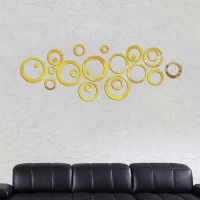 Circles Mirror Style Removable Decal Vinyl Art Wall Sticker Home Decor Selfadhesive Mirror Sticker Living Room Home Decorations