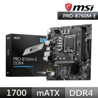 【MSI 微星】PRO B760M-E DDR4 主機板+微星 SPATIUM M371 500GB NVMe M.2 SSD(M+S 組合包)