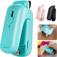 1PC Excellent Battery Operated Mini Heat Sealer Magnetic Adsorption Mini Heat Sealing Machine with Hidden Blade Fresh-Keeping