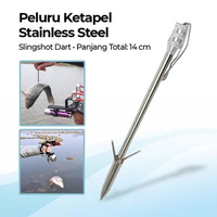 KONBMAN Peluru Ketapel Ikan Stainless Steel Slingshot Dart 1 PCS Silver