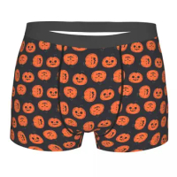 Halloween Pumpkin Underwear Funny Cute Customs Polyester Sublimation Trunk Hot Boys Stretch Boxer Brief