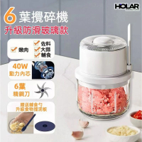 HOLAR 玻璃款電動蒜泥打蒜器 絞肉機 攪拌器 攪蒜機 輔食機 香港行貨 白色