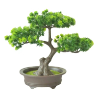 Gift Desktop Display Yard Art Ornaments Home Decor Garden Office Simulation Plants Potted Welcoming Pine Artificial Bonsai Tree