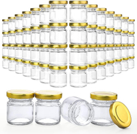 Folinstall 60 Pack Small Glass Jars with Lids 1.5 ozHoney Jars Candle Jar for Candle Making for Gift