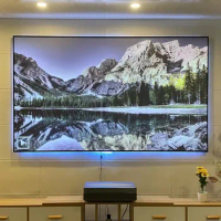 2024 HOT ALR Ambient Light Rejecting CLR PET Black Crystal Frame Projection Screen 30"- 120" For Ultra Short Throw UST Projector