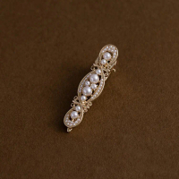 Lucky Design Simple High-Grade Pearl Hair Clip New Style Side Bangs Duckbill Vintage Hair Accessory 