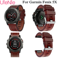 Leather wrist Watch Strap Easy fit quick Link Bracelet Belt 26MM For Garmin Fenix 3/ Fenix 5X GPS Smart Watch band wristband