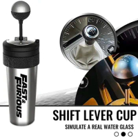 650ml Fast and Furious 9 Creative Gear Shift Cup with Straw and Lid Rocker Shift Style Water Cup Portable Gear Lever Cup