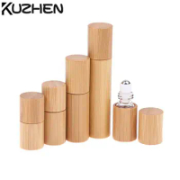 1/2/3/5/10ML Bamboo Wood Roller Ball Bottle Essential Oil Bottle Perfume Empty Oil Bottle Roller Perfume Aromatherapy Roller