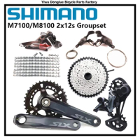 Shimano SLX M7100 XT M8100 2x12s Groupset FC+CS+CN+FD+SL+M7120/M8120 RD For MTB Mountain Bicycle Bike Groupset With MT800 BSA