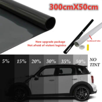 1 Roll 50cm*3m 5/15/25/35/50 Percent VLT Window Tint Film Glass Sticker Sun Shade Film for Car UV Protector Foils Sticker Films