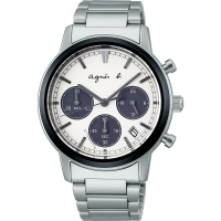 【agnes b.】法式簡約太陽能計時腕錶-40mm(VR42-KPJ0S / BZ5011X1)