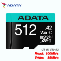 ADATA Micro SD 128GB 64GB Memory Card 32GB Micro SD Card 256GB TF Cards 512GB Flash Memory U1 U3 4K 8K A1 A2 Microsd for Phone