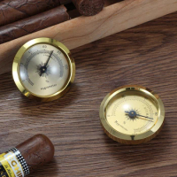 GALINER Golden Cigar Hygrometer Round Precision Cigar Humidor Hygrometer Accessories Mini Pocket Humidity Meter