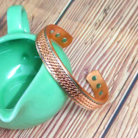 Men Women Twisted Pure Health Copper Bracelets Health Energy Magnetic Bracelet Benefits Adjustable Cuff Bangles Wholesale