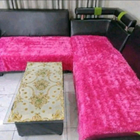Alas Sofa Kain Bulu Rasfur polos size 85x100 cm/alas Kursi Sofa Ruang Tamu Minimalis dengan Desain M