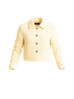 BMG Bonita Blazer - เบลเซอร์ผ้าทวีตทรงครอปดีไซน์มินิมอลพร้อมกระเป๋าหน้า สีเหลือง