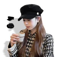 【ZOII 佐壹】高品質復古絲絨報童帽(八角帽 報童帽 貝雷帽 素面報童帽 挺版帽 淑女帽 畫家帽#105040)