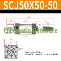 SCJ50*50-50 SCJ50 x 50 - 50 Adjustable Pneumatic Air Cylinder KK84