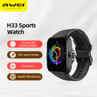 Awei H33 1.8inch Bluetooth Smart Watches Men Women Smartwatch 100+ Sports Modes Bracelet 300mAh Capacity Watch 5-7 Days Use time