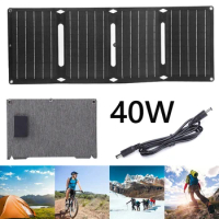 40W Foldable Solar Panel 18V/USB3.0 5V/Type-C Portable Solar Battery Charger Lightweight Scratchproof for Tourism Camping Hiking