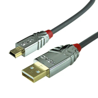 【LINDY 林帝】CROMO 鉻系列 USB2.0 Type-A/公 to Mini-B/公 傳輸線 2m 36632