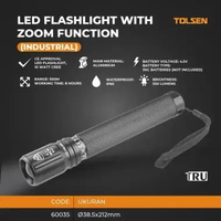SENTER LED FLASHLIGHT WITH ZOOM FUNCTION TOLSEN 60035