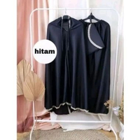 mukena amplop warna hitam bahan hyget