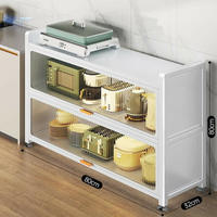 『 Tour wood』廚房置物架多層調料品碗盤收納架子微波爐烤箱電器儲物碗櫃