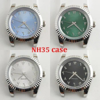 NH35 Case NH36 Dial Arabic S Dial Sapphire Sapphire Glass Stainless Steel Transparent Case Back for Datejust Seiko NH36 Movement