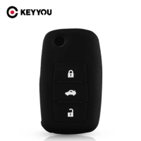 KEYYOU 3 Buttons Silicone Key Fob Case For VW VOLKSWAGEN Jetta Beetle Passat Golf Rabbit MK4 MK5 5 R32 Car Auto Cover